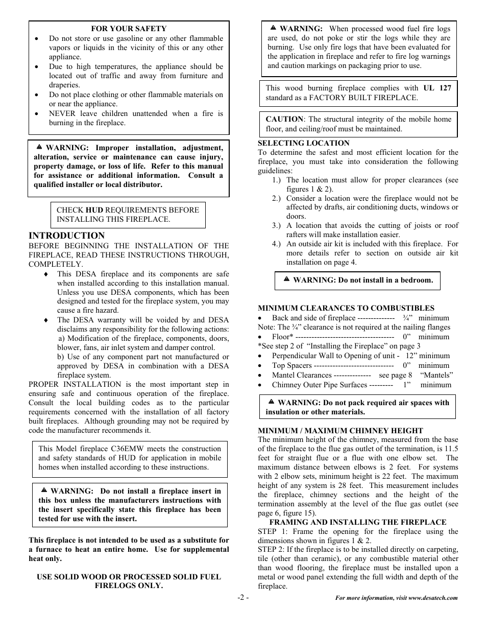 Desa C36EMW User Manual | Page 3 / 15