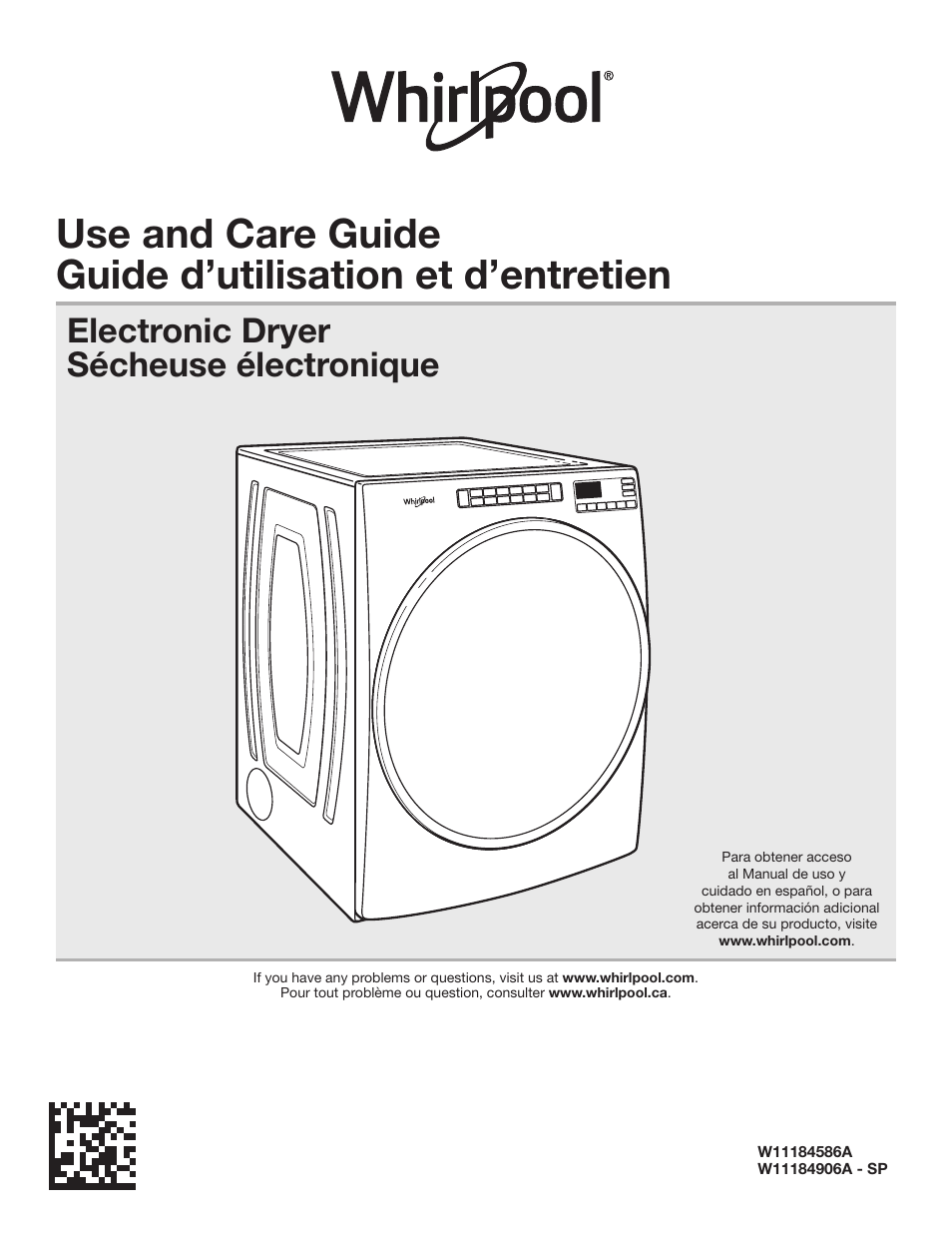 Whirlpool 27 Inch Electric Long Vent Dryer Use and Care Guide User Manual | 40 pages