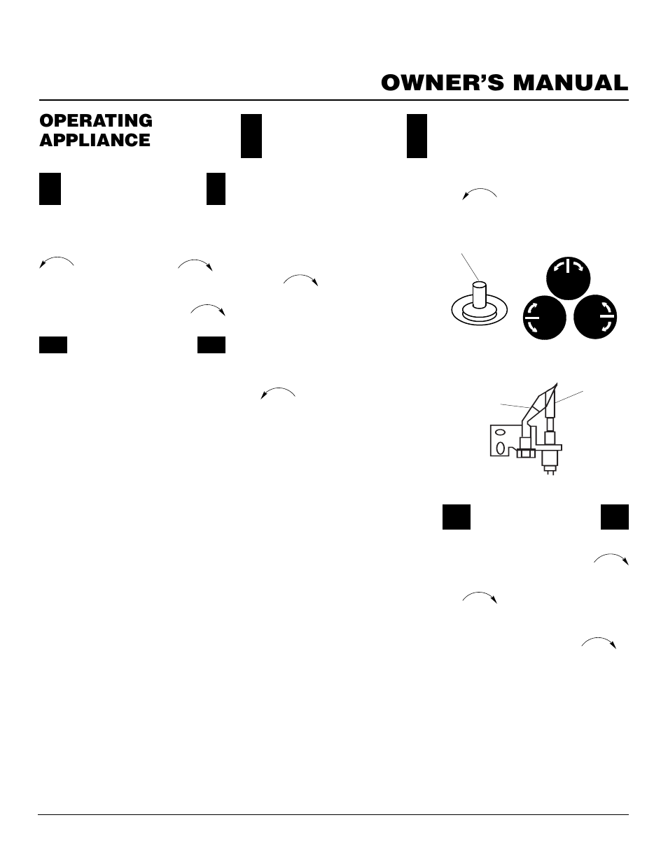 Owner’s manual, Operating appliance, Continued | Gas shutoff valve operation, Curing logs, Operating instructions for ga9003 | Desa VVTR24 User Manual | Page 13 / 22