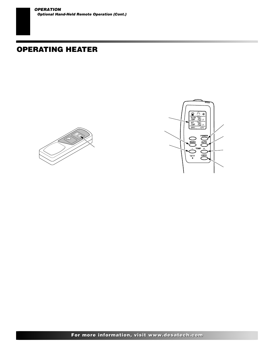 Operating heater, Continued | Desa FVFM27NR/PR User Manual | Page 16 / 28