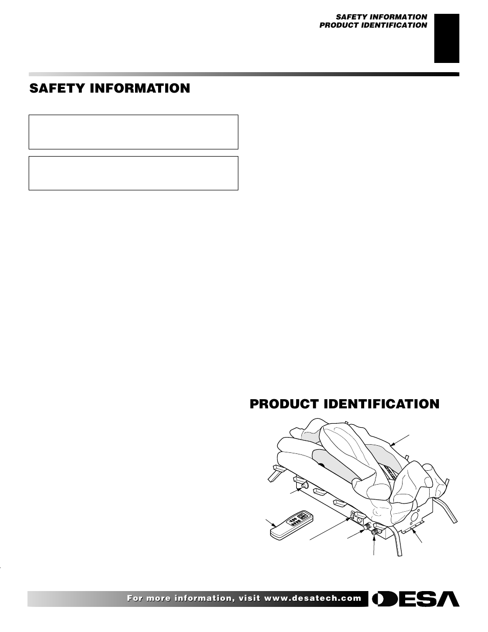 Product identification, Safety information, Continued | Desa FVFM27NR/PR User Manual | Page 3 / 28