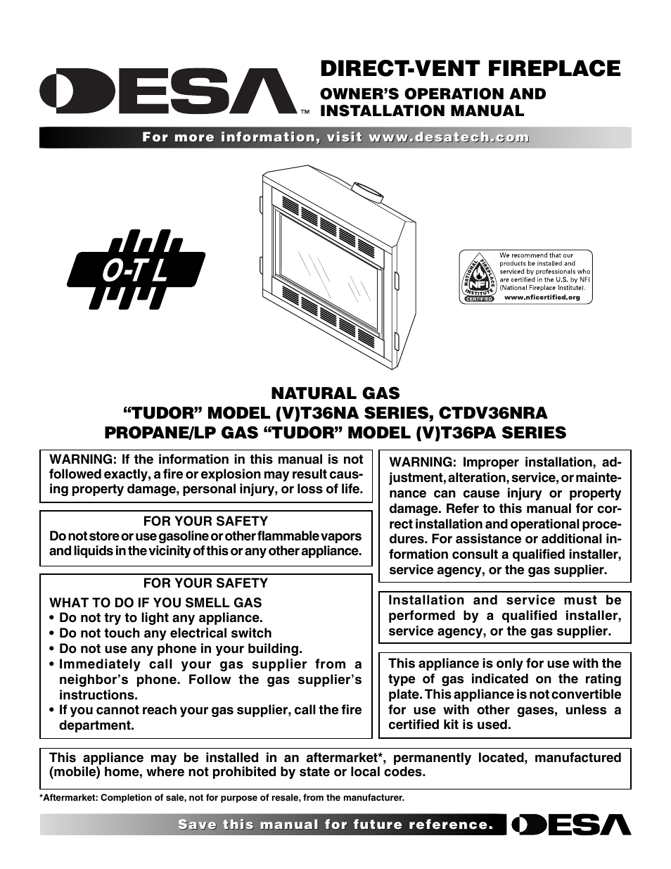 Desa (V)T36NA SERIES User Manual | 38 pages