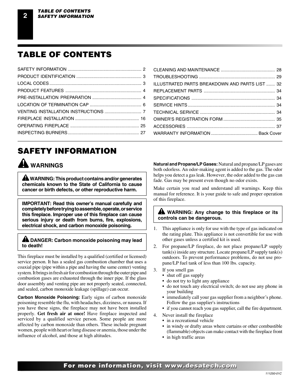 Desa (V)T36NA SERIES User Manual | Page 2 / 38