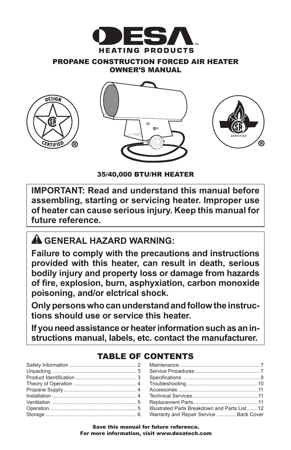 Desa RLP155AT User Manual | 44 pages