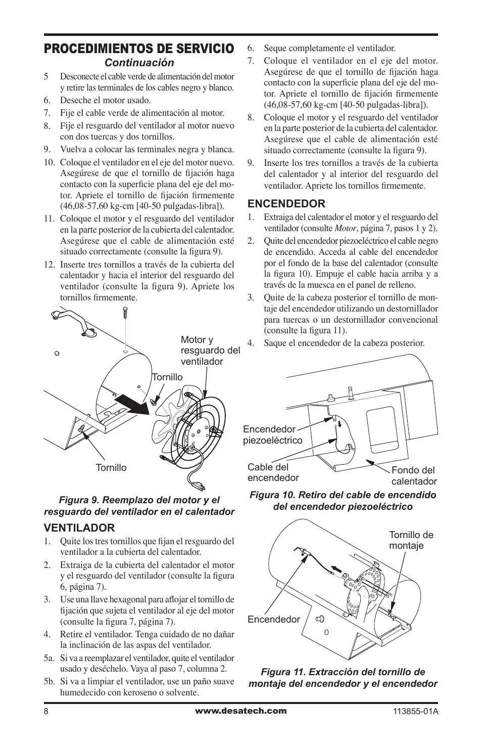 Procedimientos de servicio | Desa RLP155AT User Manual | Page 22 / 44