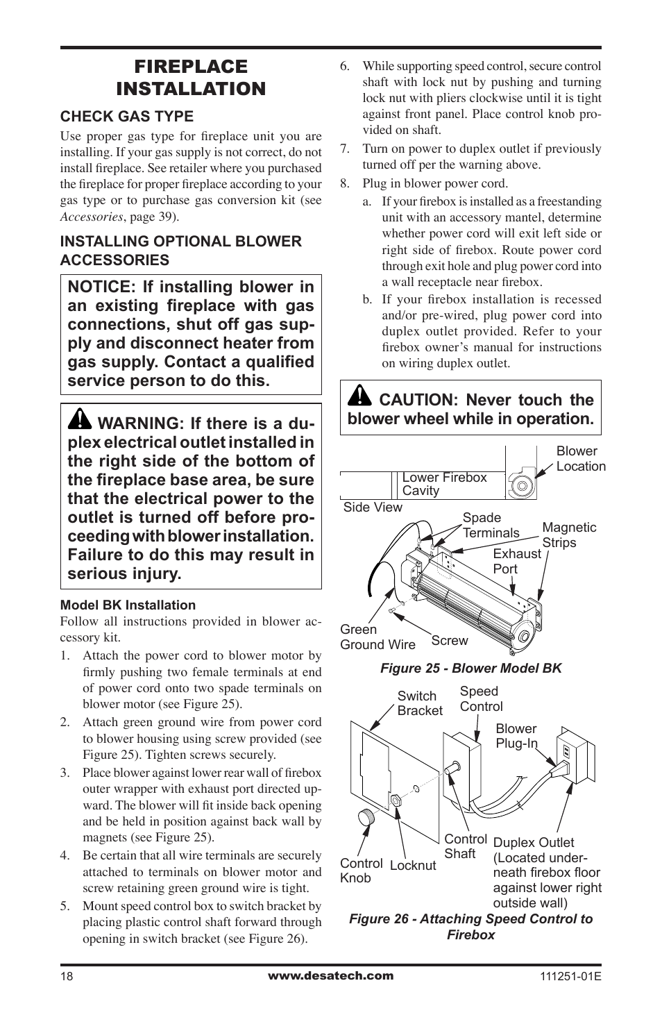 Fireplace installation | Desa (V)T36ENA User Manual | Page 18 / 40