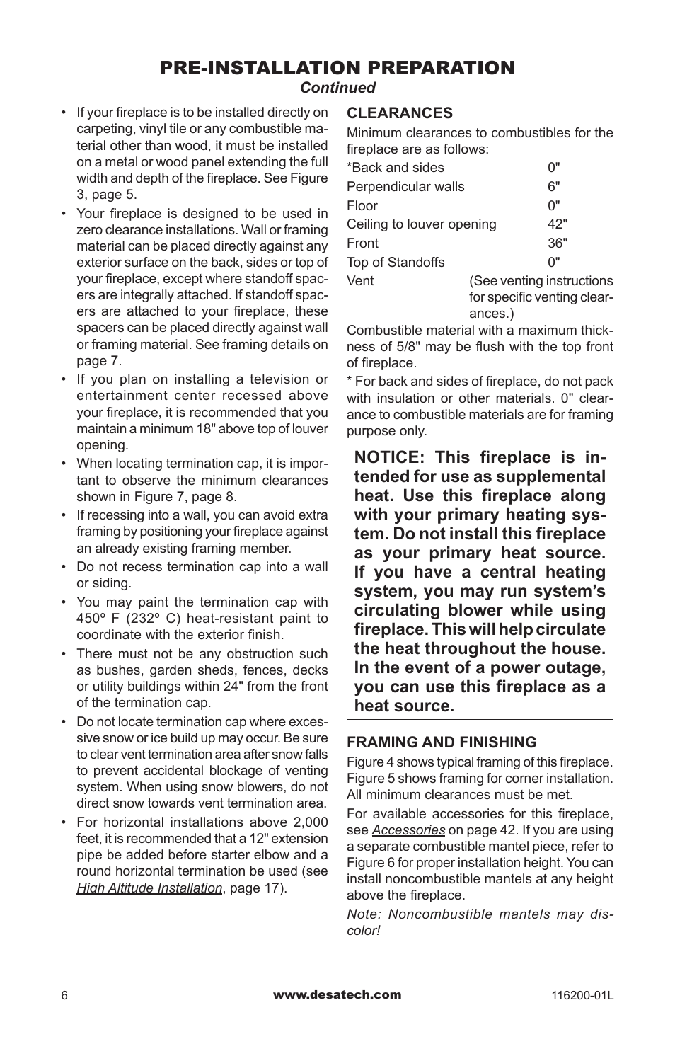 Pre-installation preparation | Desa CGCDV36PR User Manual | Page 6 / 44