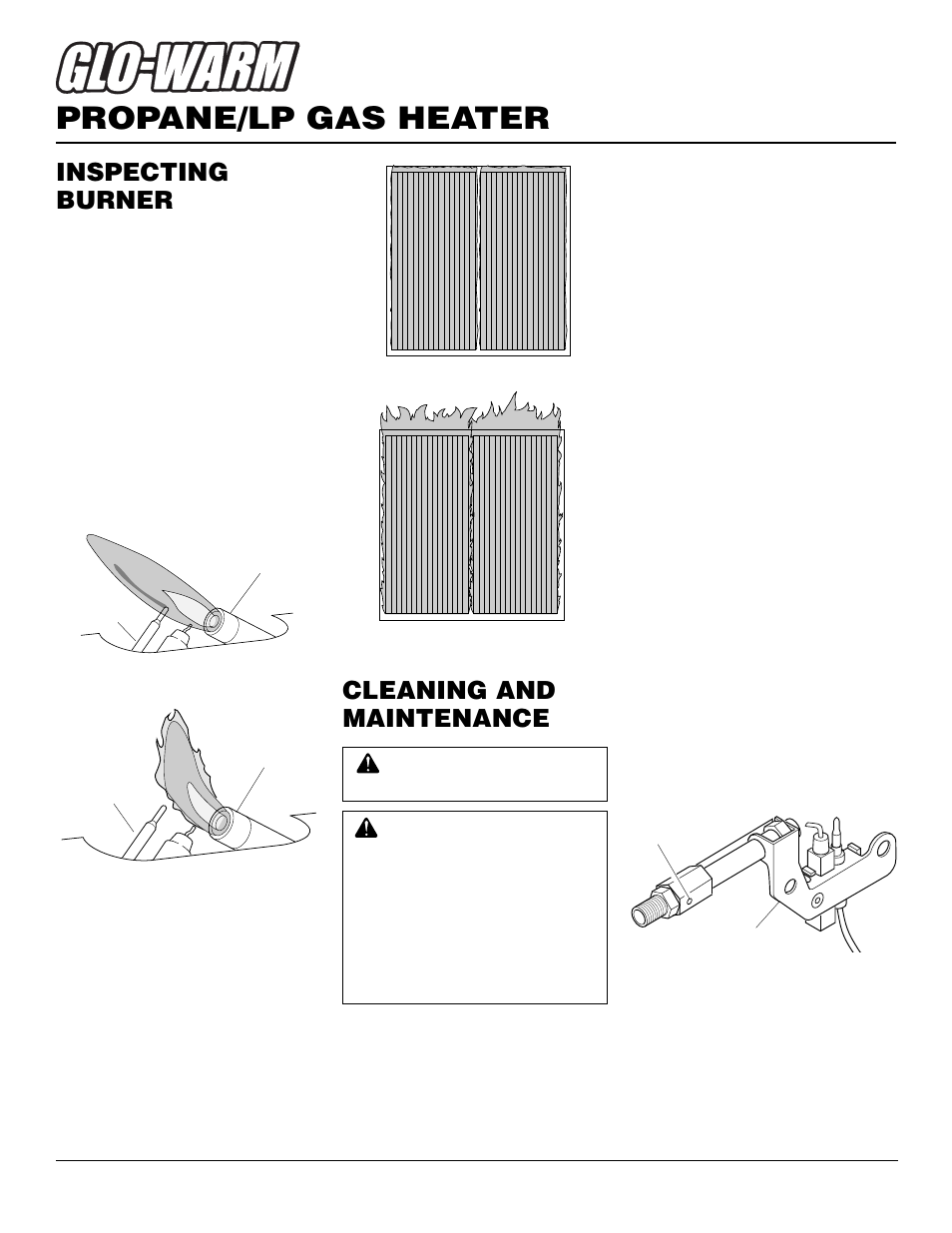 Propane/lp gas heater, Cleaning and maintenance, Inspecting burner | Desa FB-2B User Manual | Page 12 / 20