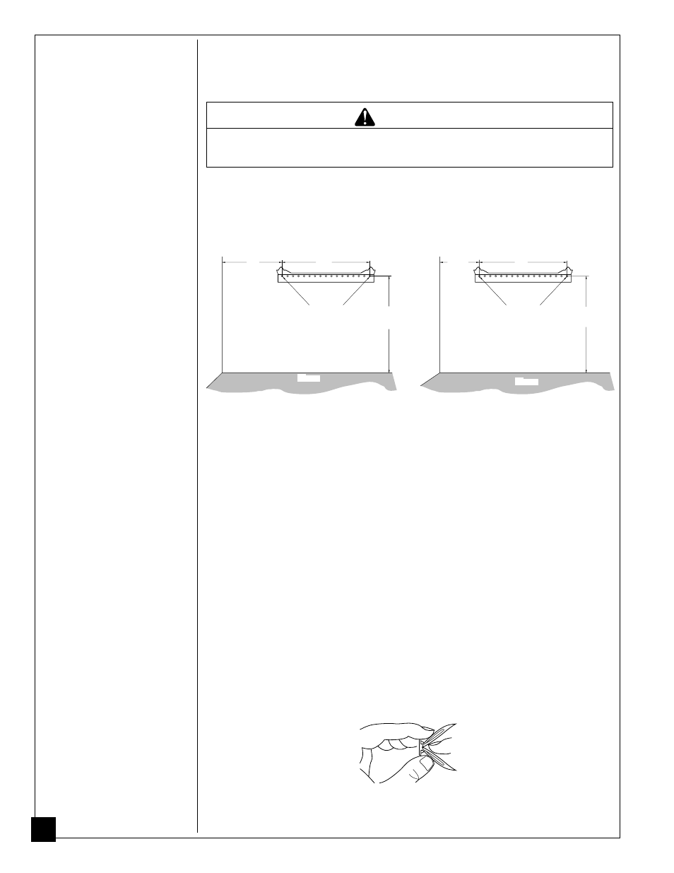 Installing to wall, Warning, Continued | Desa CFN2800BTB User Manual | Page 12 / 32