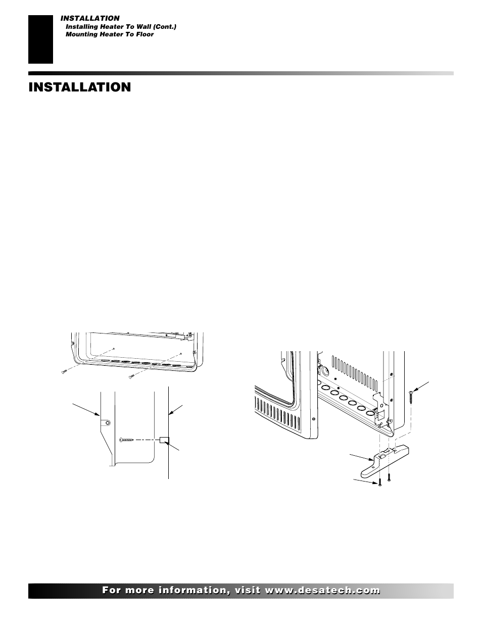 Installation, Continued | Desa CBP20TK User Manual | Page 10 / 30