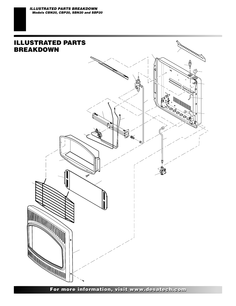 Illustrated parts breakdown | Desa CBP20TK User Manual | Page 20 / 30