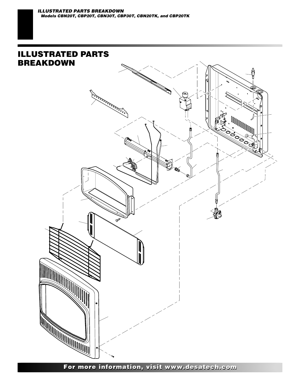 Illustrated parts breakdown | Desa CBP20TK User Manual | Page 22 / 30