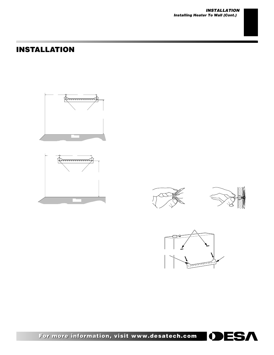 Installation, Continued | Desa CBP20TK User Manual | Page 9 / 30