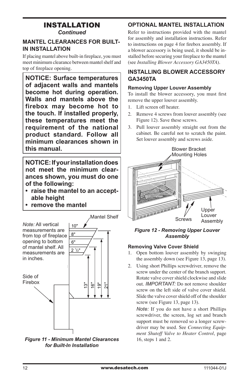 Installation | Desa CGCFTP  EN User Manual | Page 12 / 32