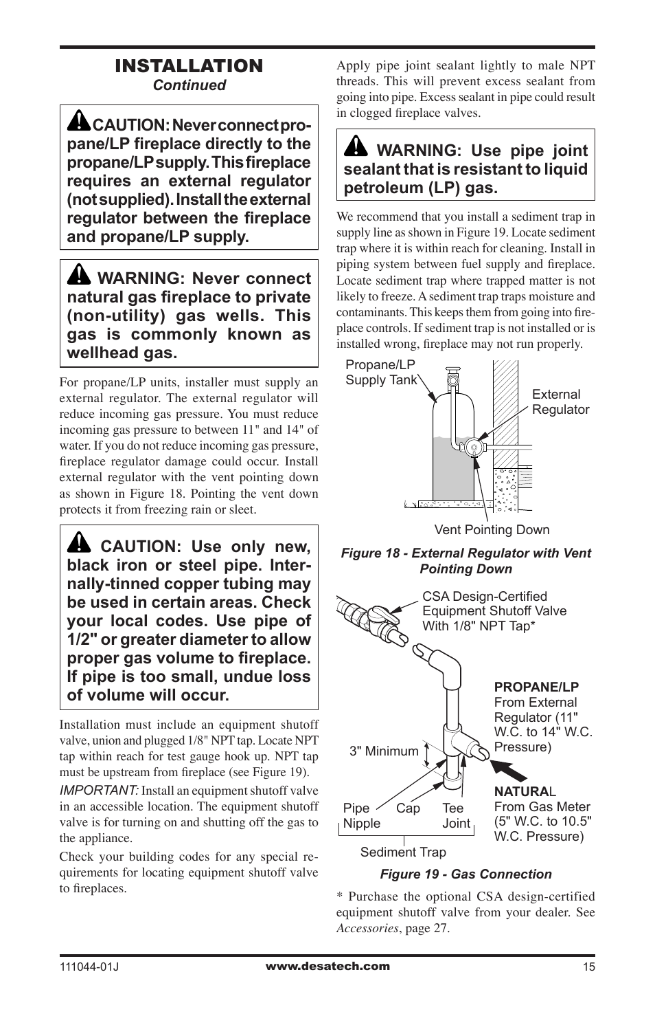 Installation | Desa CGCFTP  EN User Manual | Page 15 / 32