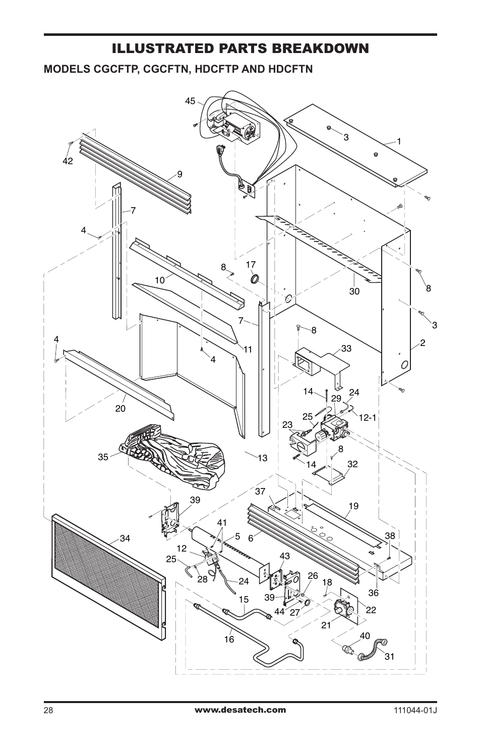 Illustrated parts breakdown | Desa CGCFTP  EN User Manual | Page 28 / 32