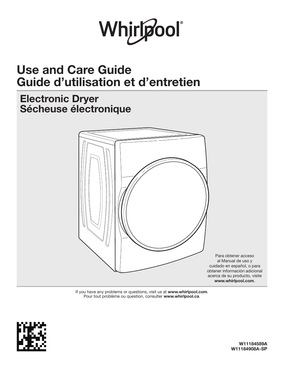 Whirlpool 27 Inch Gas Smart Dryer Use and Care Guide User Manual | 48 pages