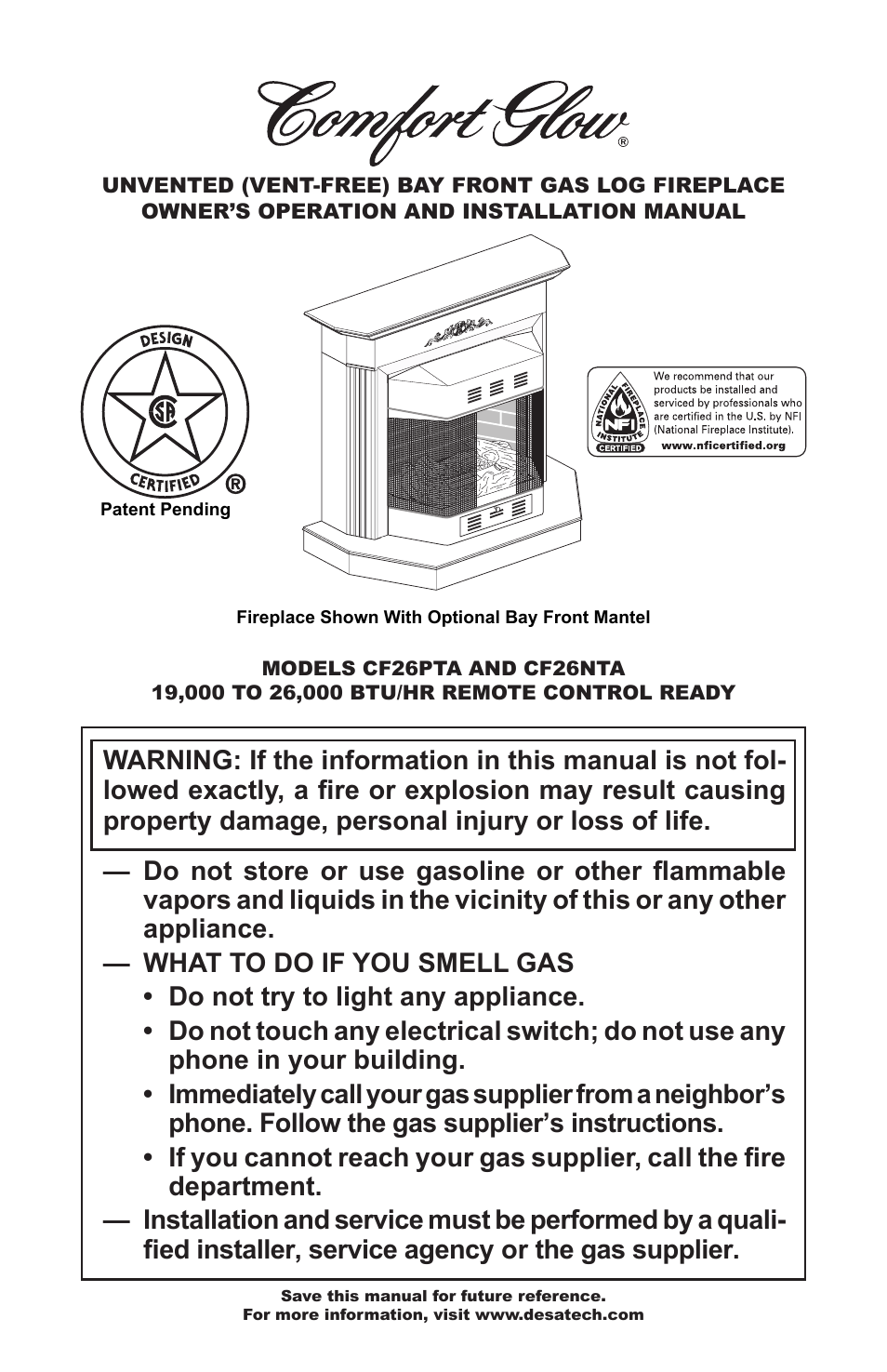 Desa CF26NTA User Manual | 36 pages