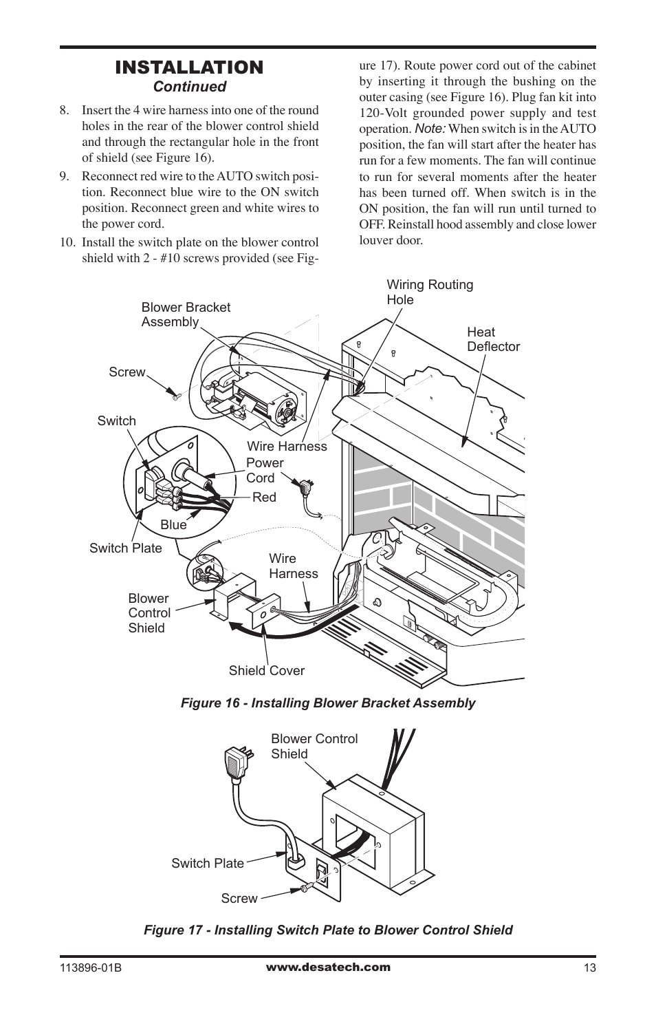 Installation | Desa CF26NTA User Manual | Page 13 / 36