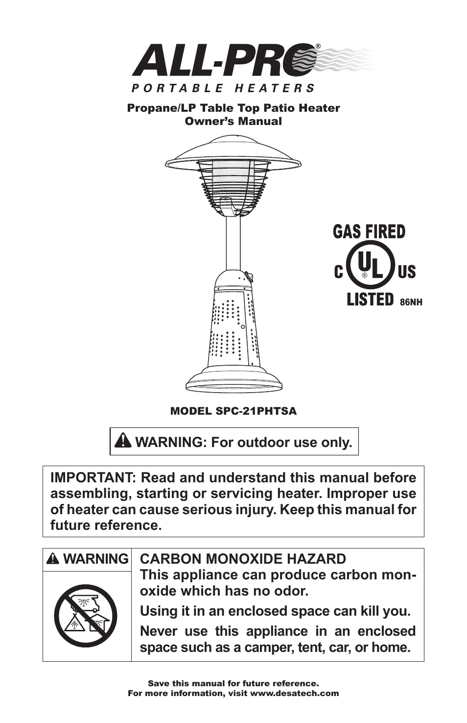 Desa SPC-21PHTSA User Manual | 44 pages