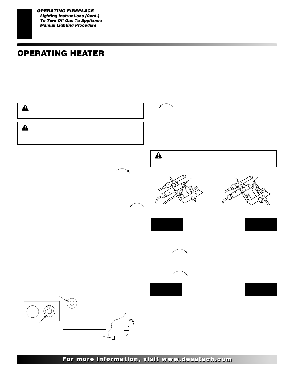 Operating heater, Continued | Desa LMFP33NR User Manual | Page 18 / 34
