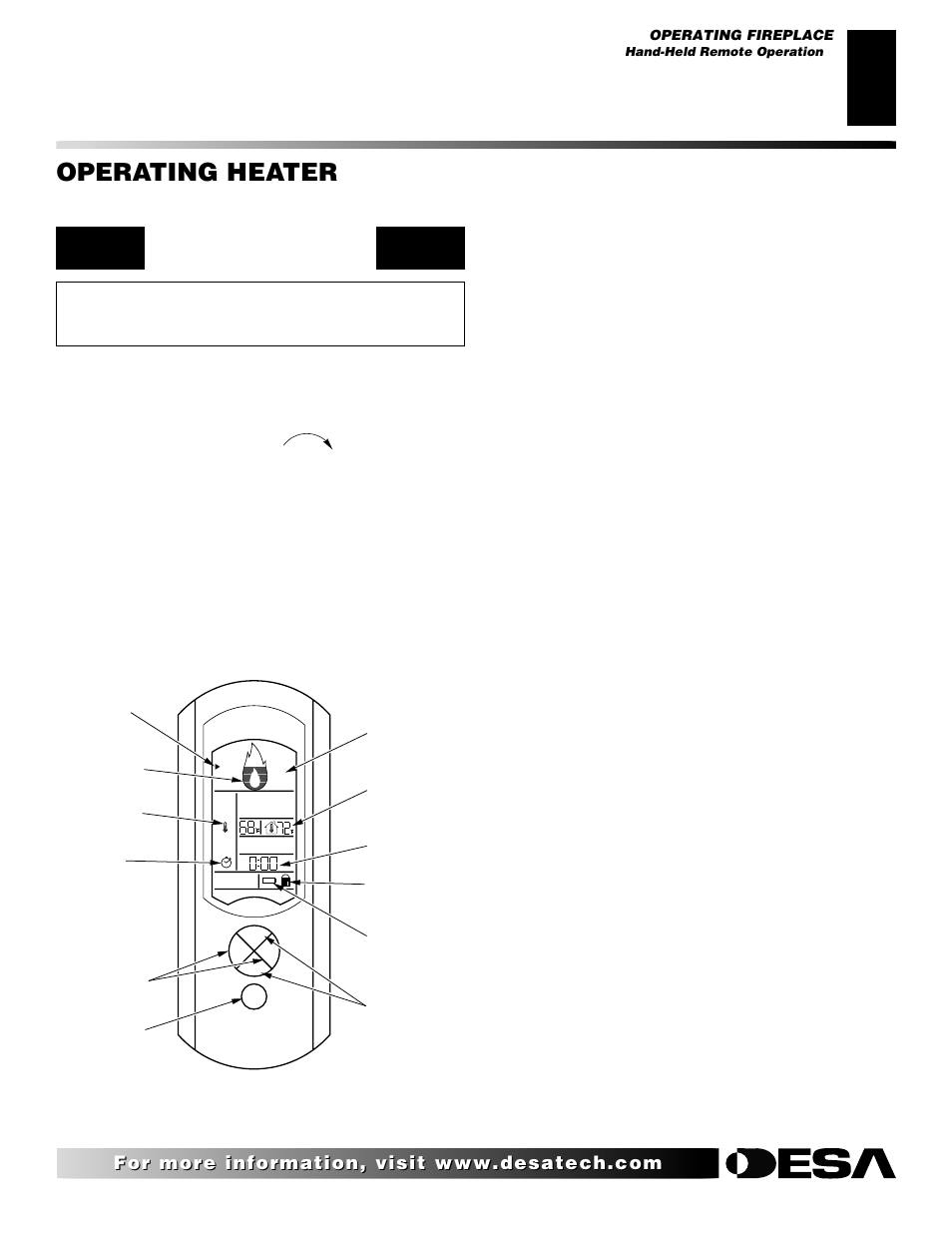 Operating heater, Continued | Desa LMFP33NR User Manual | Page 19 / 34