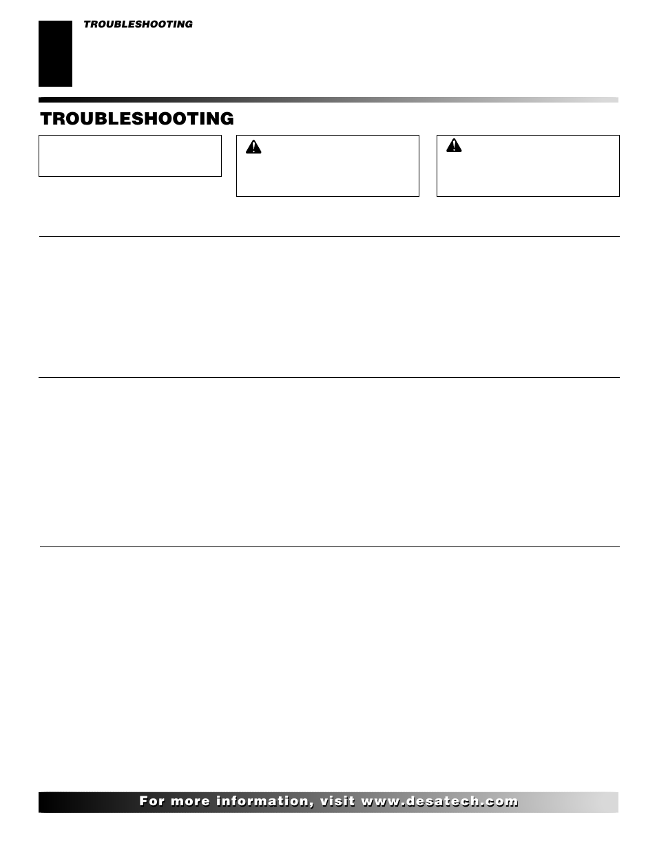 Troubleshooting | Desa LMFP33NR User Manual | Page 22 / 34
