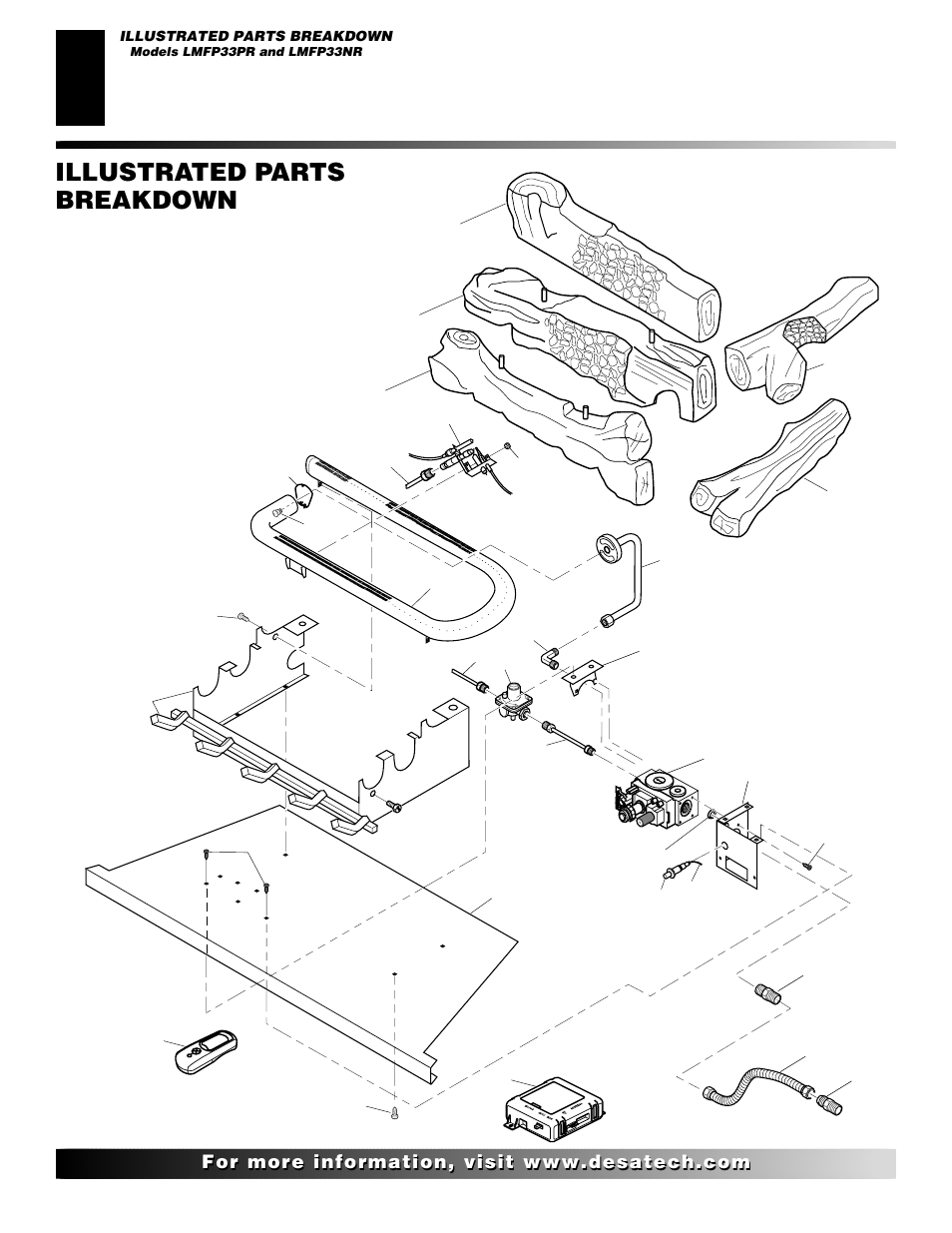 Illustrated parts breakdown, Models lmfp33pr and lmfp33nr (shown) | Desa LMFP33NR User Manual | Page 26 / 34