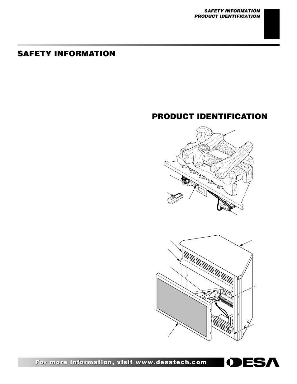Safety information, Product identification, Continued | Desa LMFP33NR User Manual | Page 3 / 34