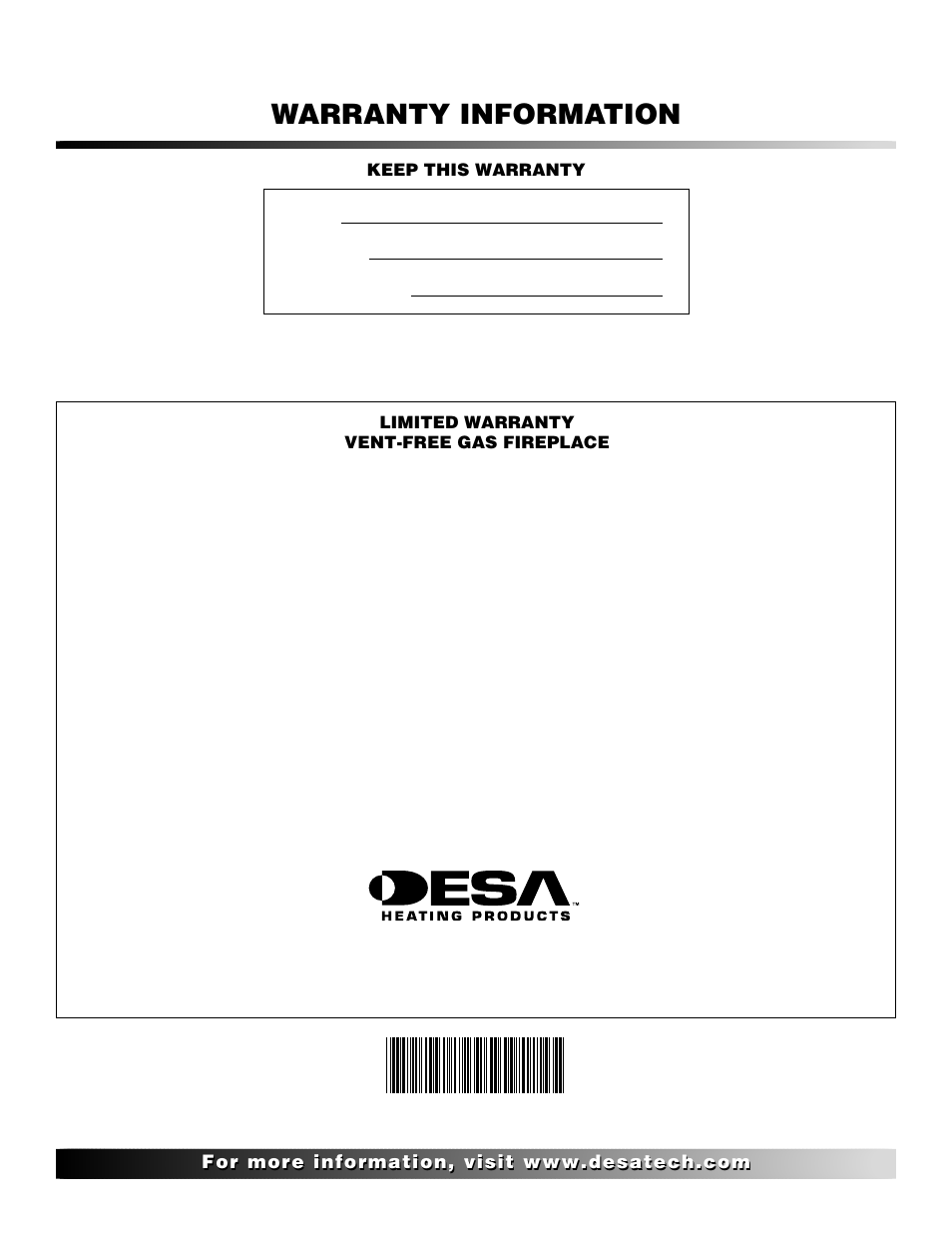 Warranty information | Desa LMFP33NR User Manual | Page 34 / 34