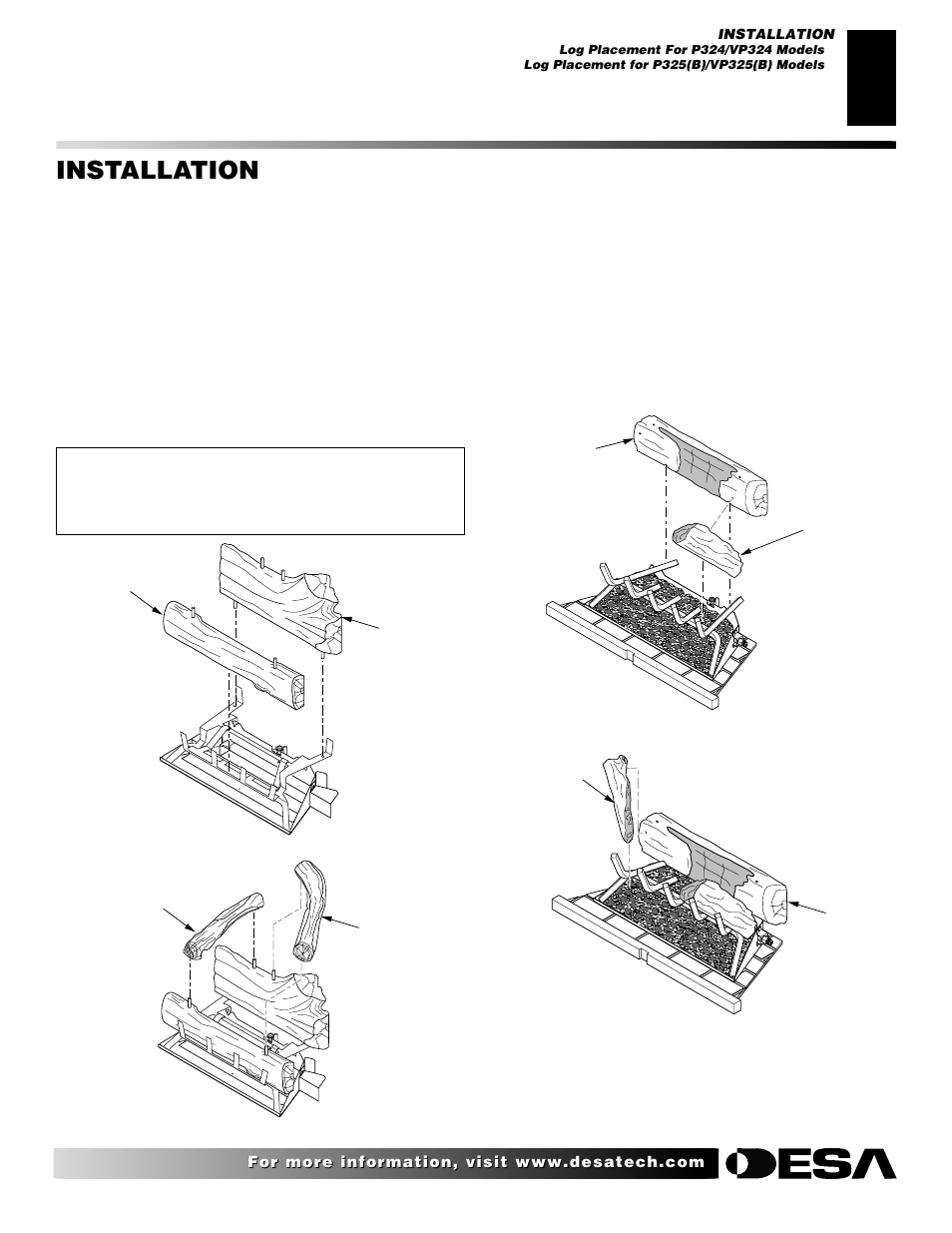Installation, Continued | Desa P324 User Manual | Page 13 / 28