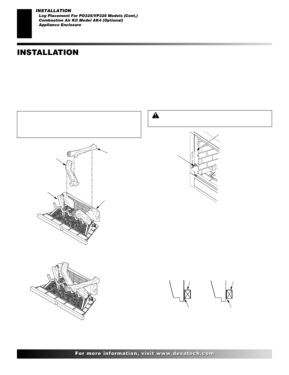 Installation, Continued | Desa P324 User Manual | Page 14 / 28