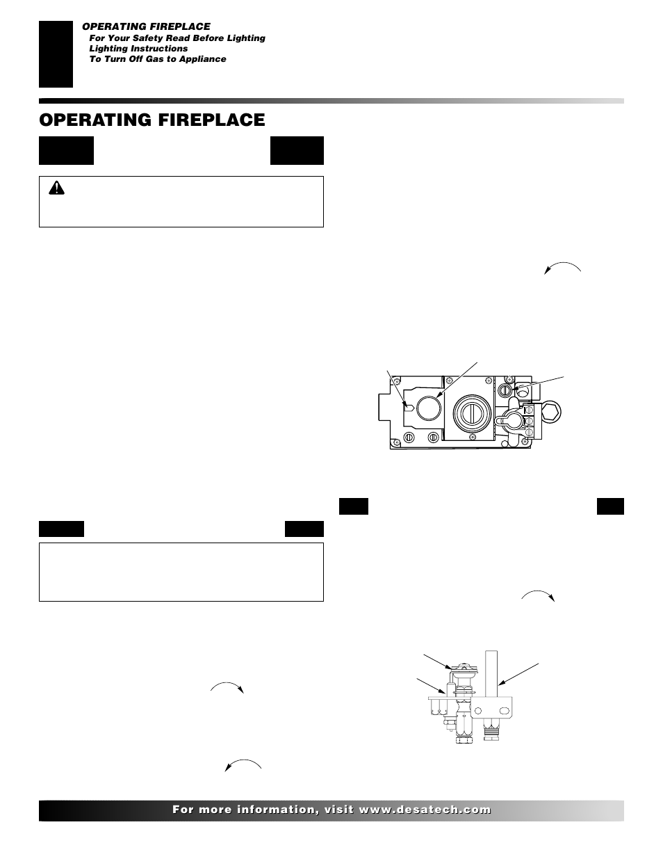 Operating fireplace, Lighting instructions, For your safety read before lighting | Desa P324 User Manual | Page 16 / 28