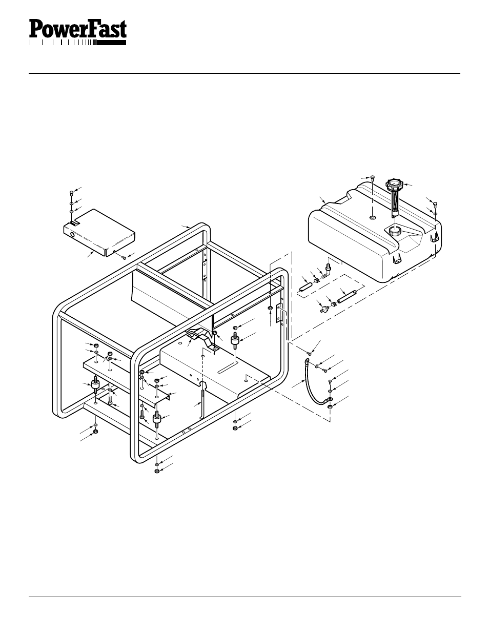 Portable gasoline generators, Illustrated parts list, For model pgh7500ie fuel tank and roll cage | Desa PGH7500IE User Manual | Page 18 / 26