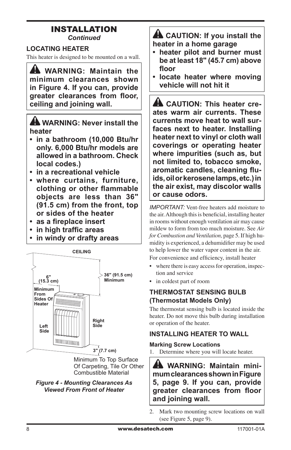 Installation | Desa GWP6 User Manual | Page 8 / 28