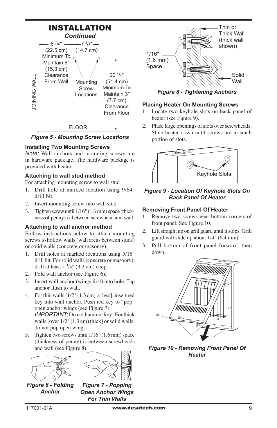 Installation | Desa GWP6 User Manual | Page 9 / 28