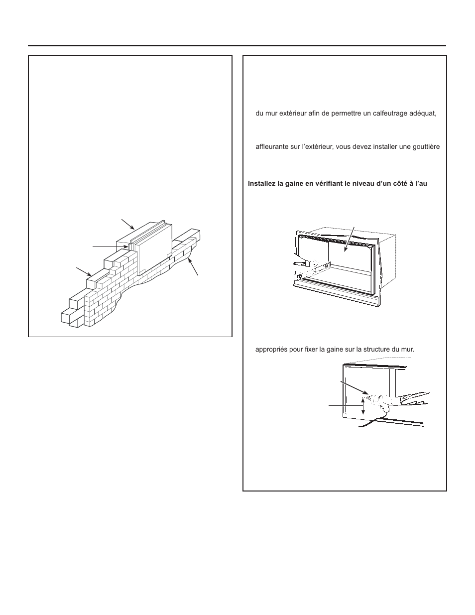 Instructions d’installation, Étape 3 :préparation du manchon mural | GE Room Air Conditioner Quick Snap Wall Sleeve Installation Guide User Manual | Page 8 / 10