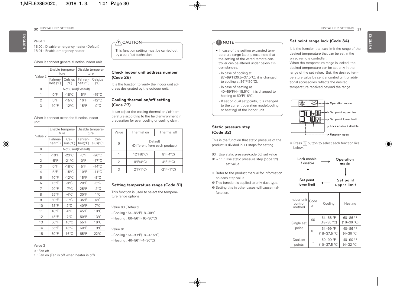 LG Simple Remote Controller Thermostat Use and Care Guide User Manual | Page 16 / 34