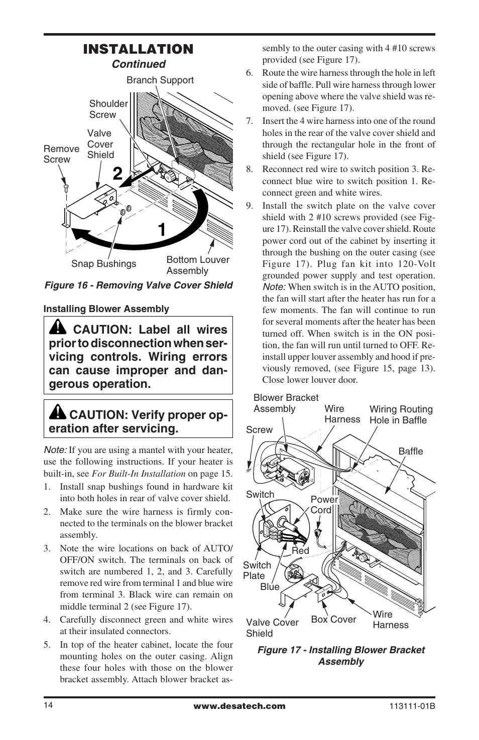 Installation | Desa VMH26TNC User Manual | Page 14 / 32