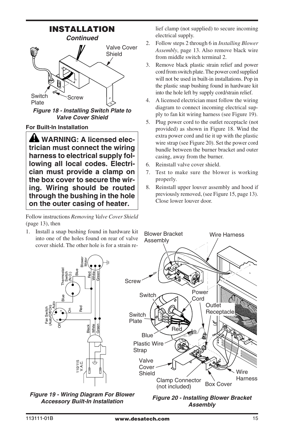 Installation, Continued | Desa VMH26TNC User Manual | Page 15 / 32