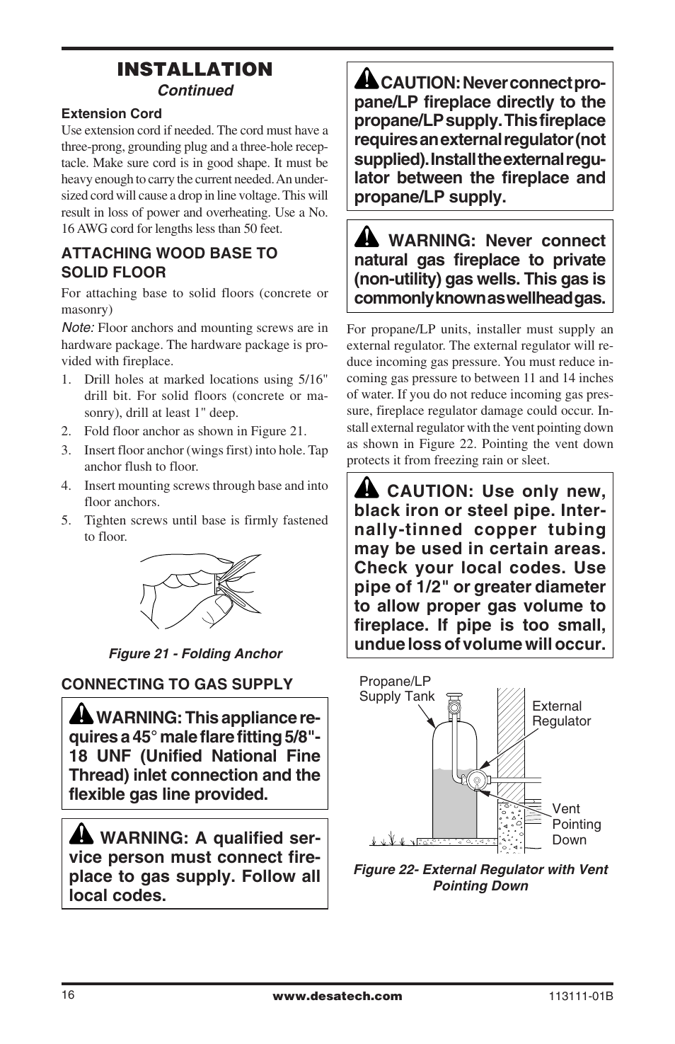 Installation | Desa VMH26TNC User Manual | Page 16 / 32