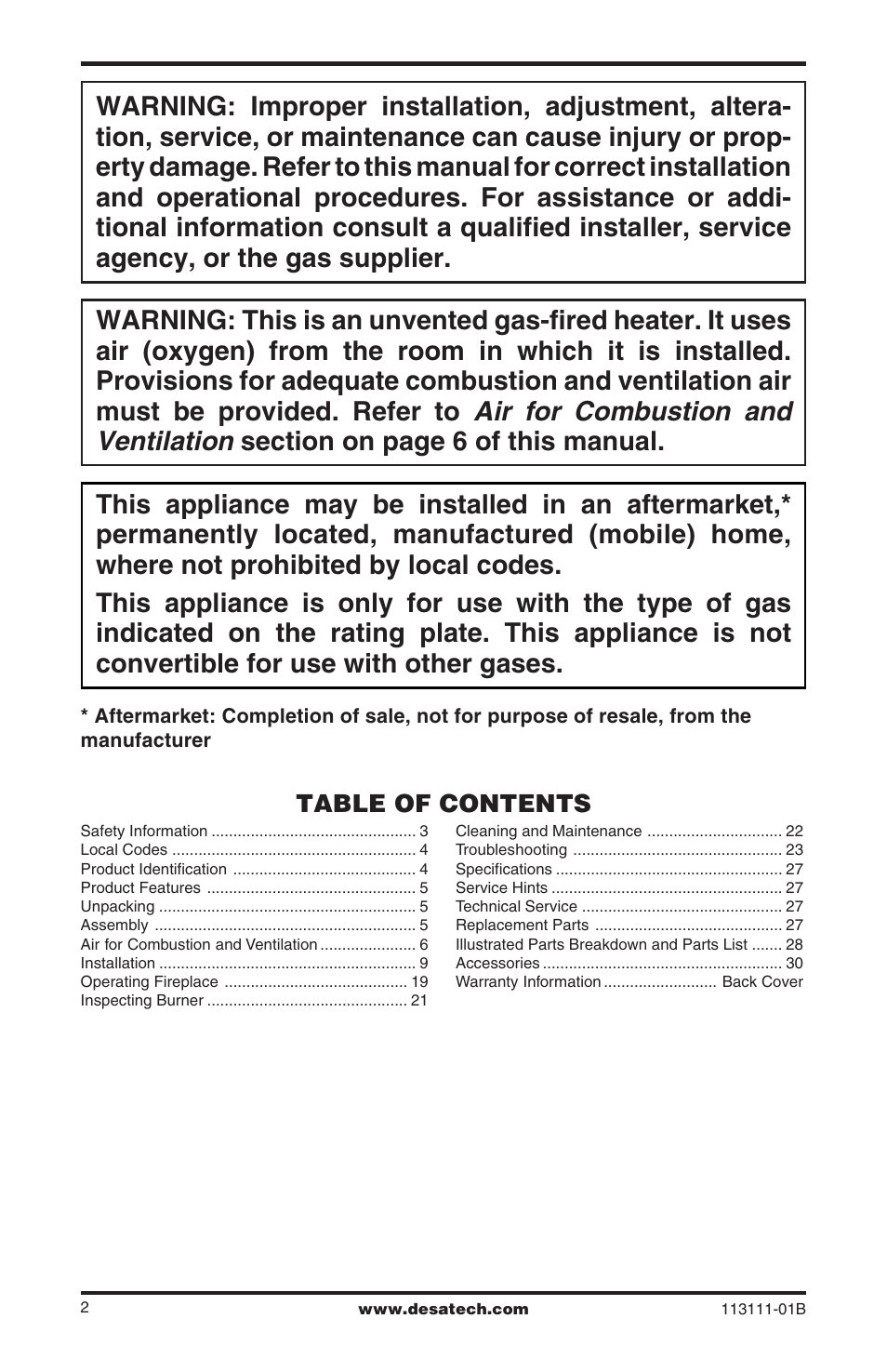 Desa VMH26TNC User Manual | Page 2 / 32