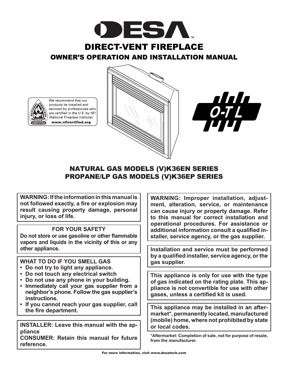 Desa (V)K36EN SERIES User Manual | 34 pages