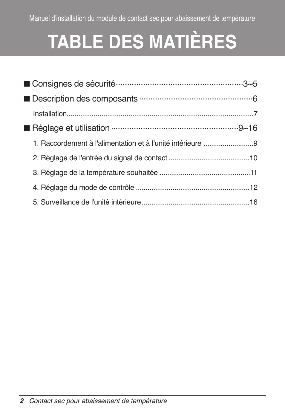 LG Dry Contact Module - 2 Contact Points 5V & 12V from Indoor PCB Installation User Manual | Page 50 / 128