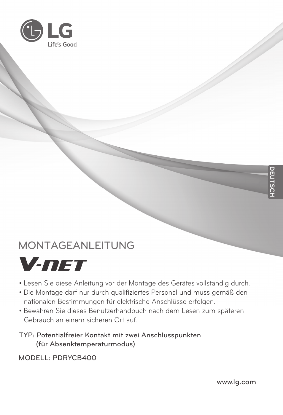 Montageanleitung | LG Dry Contact Module - 2 Contact Points 5V & 12V from Indoor PCB Installation User Manual | Page 65 / 128