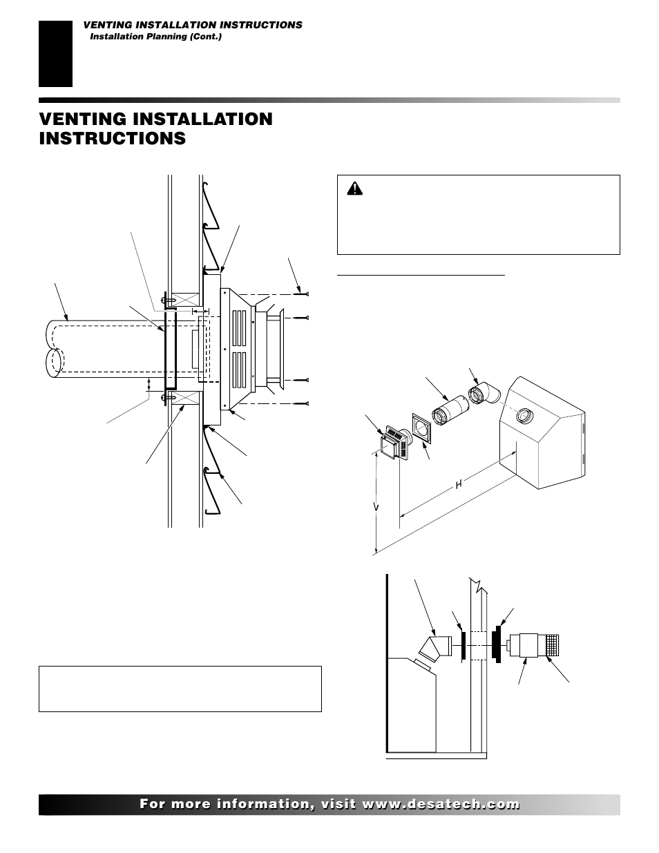 Venting installation instructions, Continued | Desa CTDV36NRA User Manual | Page 10 / 38