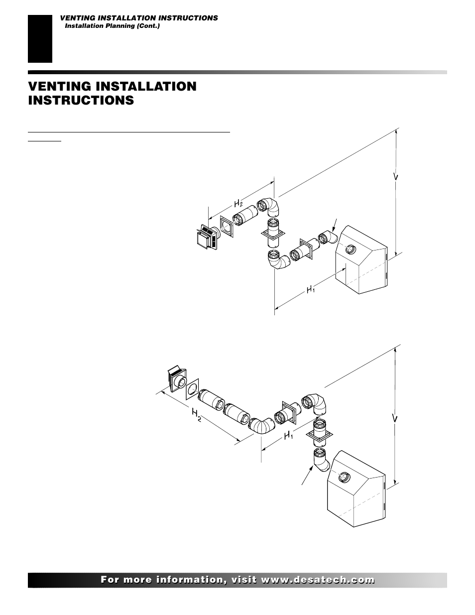 Venting installation instructions, Continued | Desa CTDV36NRA User Manual | Page 12 / 38