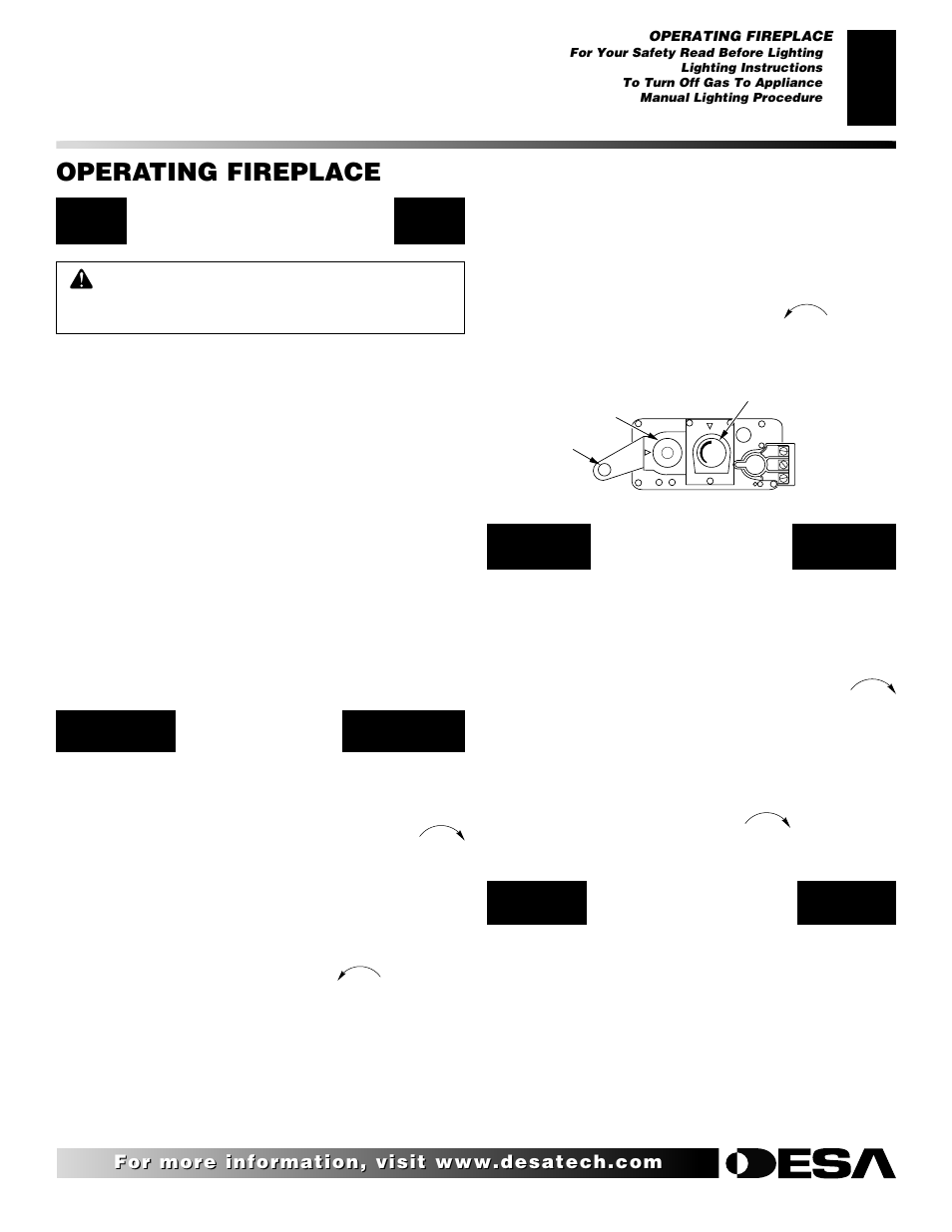 Operating fireplace, Manual lighting procedure | Desa CTDV36NRA User Manual | Page 25 / 38