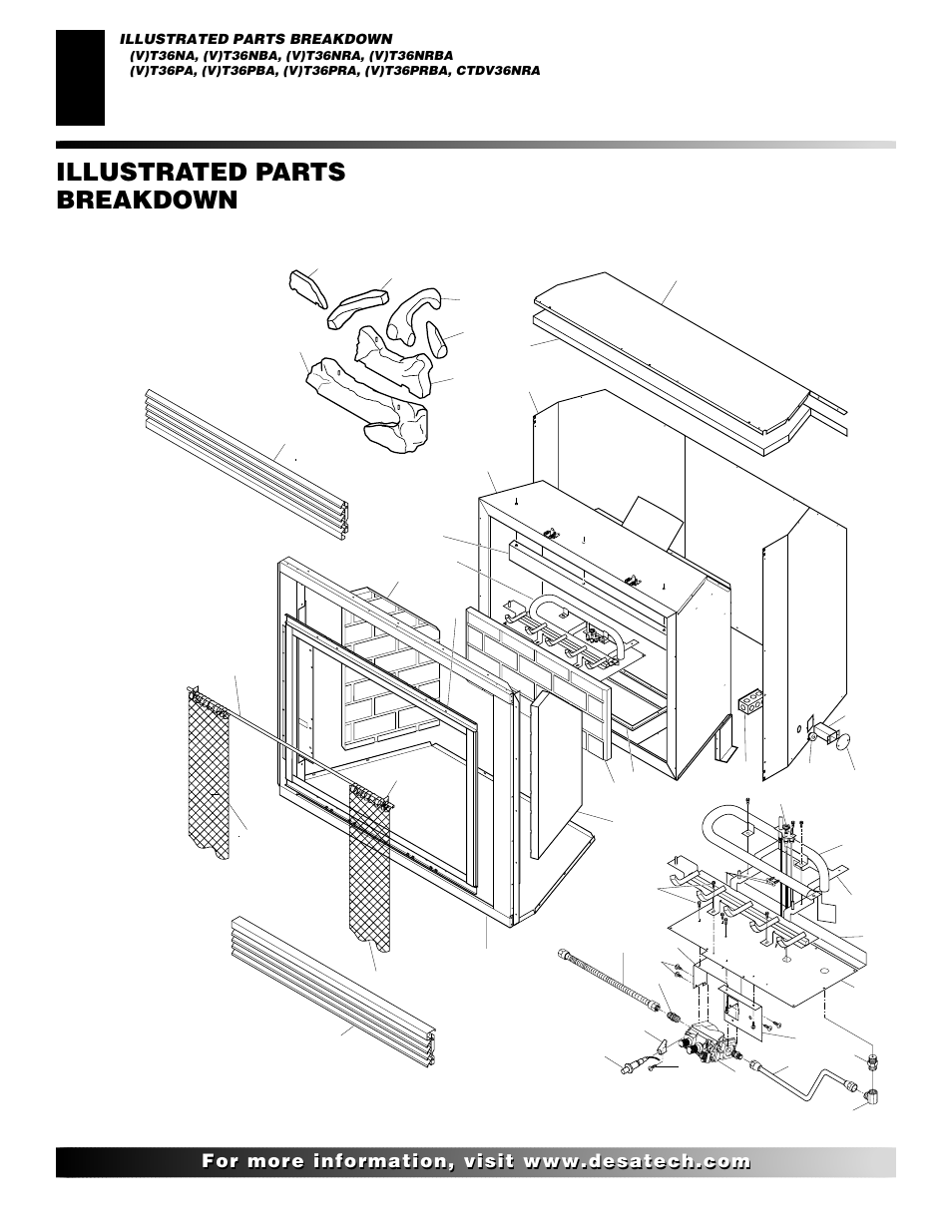 Illustrated parts breakdown | Desa CTDV36NRA User Manual | Page 32 / 38