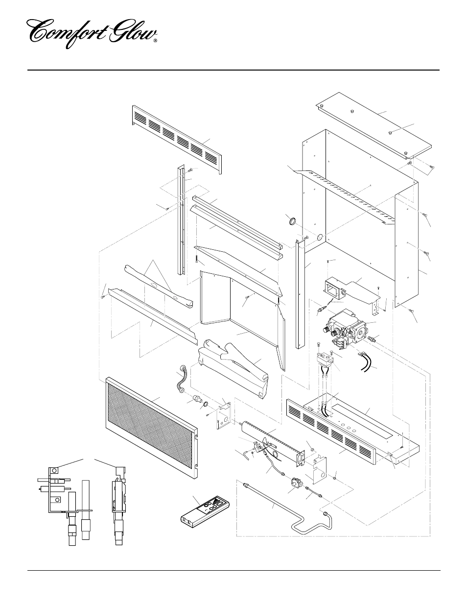 Vent-free natural gas compact fireplace cgcf26nr, Illustrated parts breakdown | Desa CGCF26NR User Manual | Page 22 / 24